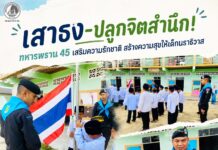 เสาธง-ปลูกจิตสำนึก! ทหารพราน 45 เสริมความรักชาติ สร้างความสุขให้เด็กนราธิวาส