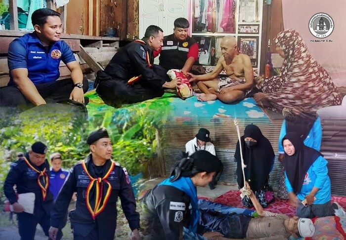 ผบ.ฉก.ทพ.49 นำภาคีเครือข่ายลุยพื้นที่ศรีสาคร จัดชุดแพทย์เดินเท้าเยี่ยมเยียนผู้สูงอายุและผู้ป่วยติดเตียง