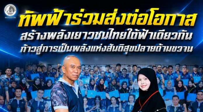 ทัพฟ้าร่วมส่งต่อโอกาส สร้างพลังเยาวชนไทยใต้ฟ้าเดียวกัน ก้าวสู่การเป็นพลังแห่งสันติสุขปลายด้ามขวาน