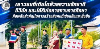 “เยาวชนที่เติบโตด้วยความรักชาติ มีวินัย และได้รับโอกาสทางการศึกษา คือพลังสำคัญในการสร้างสังคมที่เข้มแข็งและยั่งยืน” ร้อย.ร.ที่ 3 ฉก.พัน.ร.ที่ 2 มอบผืนธงชาติใหม่แก่โรงเรียนปัญญาธรรมอนุสรณ์ อ.ยะรัง จ.ปัตตานี ปลูกฝังเยาวชนรักชาติและห่างไกลยาเสพติด