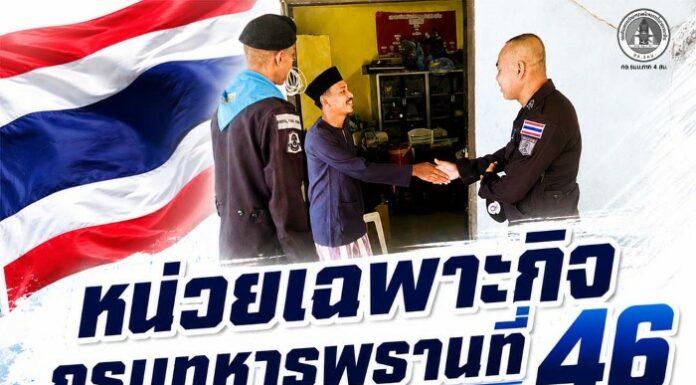 หน่วยเฉพาะกิจกรมทหารพรานที่ 46 เดินหน้าสร้างมวลชนสัมพันธ์ เข้าพบปะครู-นักเรียนตาดีกา บ้านยือลาแป