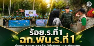 ร้อย.ร.ที่ 1 ฉก.พัน.ร.ที่ 1 ร่วมหน่วยงานภาครัฐ ผู้นำชุมชน และประชาชน พัฒนาสวนป่ากาโสด อำเภอบันนังสตา จังหวัดยะลา เตรียมความพร้อมรองรับการท่องเที่ยว