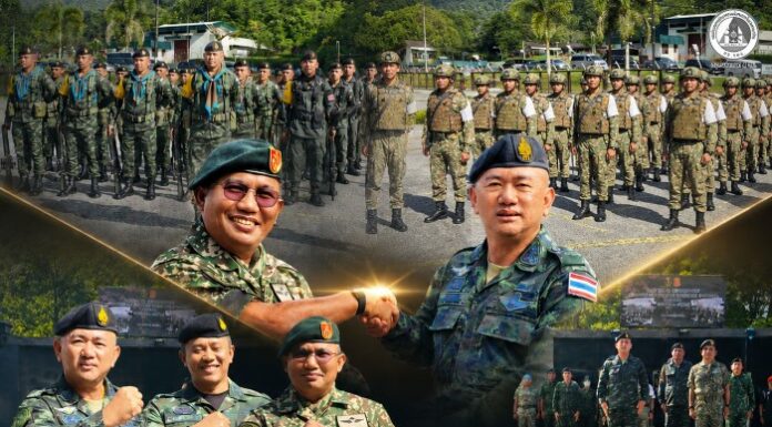 “กองทัพไทย–มาเลเซีย ผนึกกำลังดูแลชายแดน” ผบ.พล.ร.15 ร่วมพิธีปิดการลาดตระเวนผสมไทย–มาเลเซีย ณ รัฐเปรัค กระชับความร่วมมือชายแดน เสริมความมั่นคงและสร้างความเข้าใจแก่ประชาชน