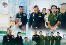 แม่ทัพภาคที่ 4 พร้อมด้วย ประธานสมาคมแม่บ้านทหารบก สาขากองทัพภาคที่ 4 เยี่ยมให้กำลังใจกำลังพลที่ได้รับบาดเจ็บจากการปฏิบัติหน้าที่ในพื้นที่ อำเภอจะแนะ จังหวัดนราธิวาส