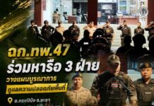 ฉก.ทพ.47 ร่วมหารือ 3 ฝ่าย วางแผนบูรณาการดูแลความปลอดภัยพื้นที่ อ.กรงปินัง จ.ยะลา