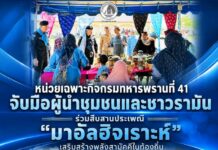 หน่วยเฉพาะกิจกรมทหารพรานที่ 41 จับมือผู้นำชุมชนและชาวรามัน ร่วมสืบสานประเพณี “มาอัลฮิจเราะห์” เสริมสร้างพลังสามัคคีในท้องถิ่น