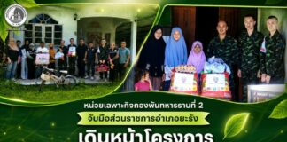 หน่วยเฉพาะกิจกองพันทหารราบที่ 2 จับมือส่วนราชการอำเภอยะรัง เดินหน้าโครงการ “รับฟัง ห่วงใย เคียงข้างประชาชน” มอบสิ่งของเยียวยาผู้ได้รับผลกระทบจากเหตุการณ์ความรุนแรง