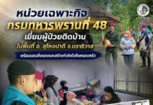 หน่วยเฉพาะกิจกรมทหารพรานที่ 48 เยี่ยมผู้ป่วยติดบ้าน ในพื้นที่ อ. สุไหงปาดี จ.นราธิวาส พร้อมมอบสิ่งของและสร้างกำลังใจถึงครอบครัว