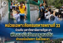 หน่วยเฉพาะกิจกรมทหารพรานที่ 33 ร่วมกับ มหาวิทยาลัยราชภัฏยะลา พัฒนามัสยิดดารุลนาอีม อำเภอบันนังสตา จังหวัดยะลา มุ่งปลูกฝังจิตสาธารณะ เชื่อมความสามัคคีชุมชน