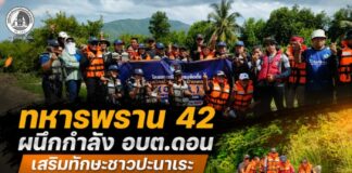 ทหารพราน 42 ผนึกกำลัง อบต.ดอน เสริมทักษะชาวปะนาเระ ใช้เรือยางกู้ภัย เตรียมพร้อมรับมืออุทกภัยชายแดนใต้