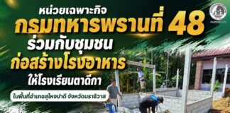 หน่วยเฉพาะกิจกรมทหารพรานที่ 48 ร่วมกับชุมชน ก่อสร้างโรงอาหารให้โรงเรียนตาดีกา ในพื้นที่อำเภอสุไหงปาดี จังหวัดนราธิวาส