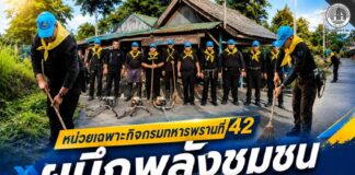 หน่วยเฉพาะกิจกรมทหารพรานที่ 42 ผนึกพลังชุมชนปะนาเระ พัฒนาสองข้างทาง ลดจุดเสี่ยง สร้างหมู่บ้านน่าอยู่และปลอดภัย