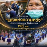 โครงการ “แสงแห่งความหวัง” รักษาตาต้อกระจกให้ประชาชน 190 ราย คืนคุณภาพชีวิตสู่ประชาชน เฉลิมพระเกียรติพระบาทสมเด็จพระเจ้าอยู่หัว และสมเด็จพระนางเจ้าฯ พระบรมราชินี