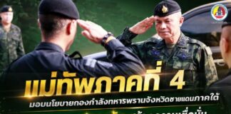 แม่ทัพภาคที่ 4 มอบนโยบายกองกำลังทหารพรานจังหวัดชายแดนภาคใต้ ย้ำ “ดูแลความปลอดภัย สร้างความเชื่อมั่น เน้นความร่วมมือจากประชาชน” เดินหน้าสู่สันติสุขชายแดนใต้