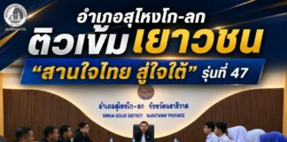 อำเภอสุไหงโก-ลก ติวเข้มเยาวชน “สานใจไทย สู่ใจใต้” รุ่นที่ 47 เสริมความพร้อม สร้างโอกาส เชื่อมคนรุ่นใหม่สู่สังคมพหุวัฒนธรรม