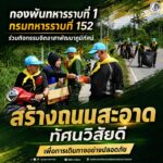 กองพันทหารราบที่ 1 กรมทหารราบที่ 152 ร่วมกิจกรรมจิตอาสาพัฒนาภูมิทัศน์ สร้างถนนสะอาด ทัศนวิสัยดี เพื่อการเดินทางอย่างปลอดภัย