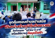 ชุดคุ้มครองตำบลปาเสมัส เดินหน้าสร้างภูมิคุ้มกันเยาวชน จัดกิจกรรม “เสาธง 5 นาที” พร้อมให้ความรู้ภัยบุหรี่ไฟฟ้า