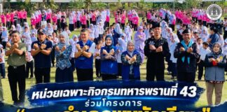 หน่วยเฉพาะกิจกรมทหารพรานที่ 43 ร่วมโครงการ “นายอำเภอพบนักเรียน” โรงเรียนบ้านวังกว้าง ปลูกฝังค่านิยมคนดี ป้องกันยาเสพติด และสร้างความสัมพันธ์ชุมชน