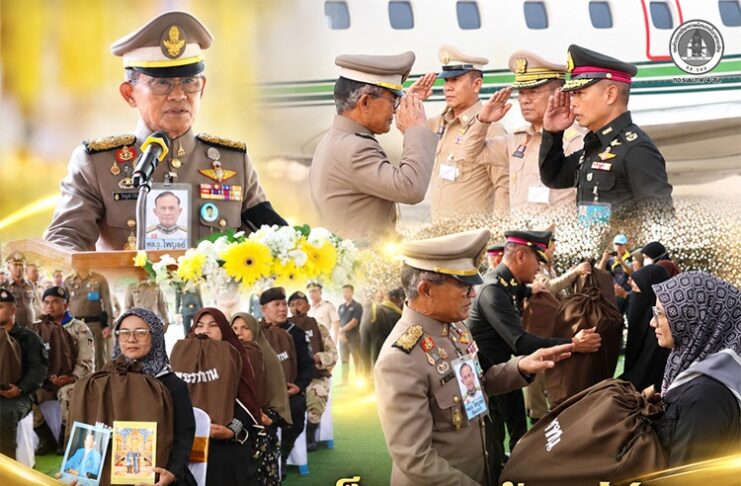 พระบาทสมเด็จพระเจ้าอยู่หัว ทรงพระกรุณาโปรดเกล้าฯ ให้ พลเอก ไพบูลย์ คุ้มฉายา องคมนตรี เดินทางไปเยี่ยมให้กำลังใจเจ้าหน้าที่-ประชาชนที่ได้รับผลกระทบจากเหตุความรุนแรง