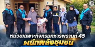 หน่วยเฉพาะกิจกรมทหารพรานที่ 45 ผนึกพลังชุมชน เยี่ยมให้กำลังใจเด็กพิการถึงบ้าน ส่งต่อความห่วงใยถึงครอบครัว