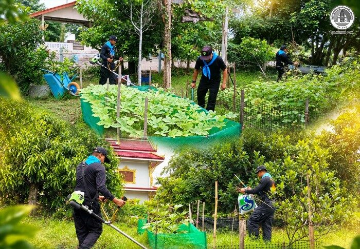 หน่วยเฉพาะกิจกรมทหารพรานที่ 43 ลงพื้นที่พัฒนาวัดมุจลินทวาปีวิหาร ปรับภูมิทัศน์พระอารามหลวง ขับเคลื่อนธรรมนูญหมู่บ้าน 9 ดี