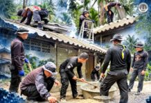 หน่วยเฉพาะกิจกรมทหารพรานที่ 33 ลงพื้นที่ซ่อมแซมบ้าน ช่วยเหลือประชาชนที่ได้รับผลกระทบจากพายุฝน