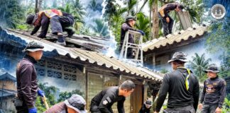 หน่วยเฉพาะกิจกรมทหารพรานที่ 33 ลงพื้นที่ซ่อมแซมบ้าน ช่วยเหลือประชาชนที่ได้รับผลกระทบจากพายุฝน