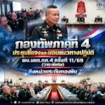 กองทัพภาคที่ 4 ประชุมชี้แจงและมอบแนวทางปฏิบัติ ผบ.นขต.ทภ.4 ครั้งที่ 11/69 (วาระพิเศษ) ถึงหน่วยระดับกองพัน